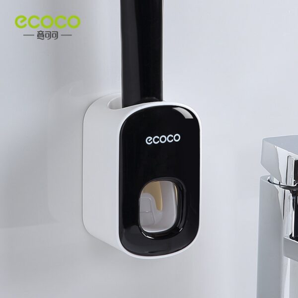 ECOCO Automatic Toothpaste Dispenser Wall Mount Bathroom Bathroom Accessories Waterproof Toothpaste Squeezer Toothbrush Holder - Image 4