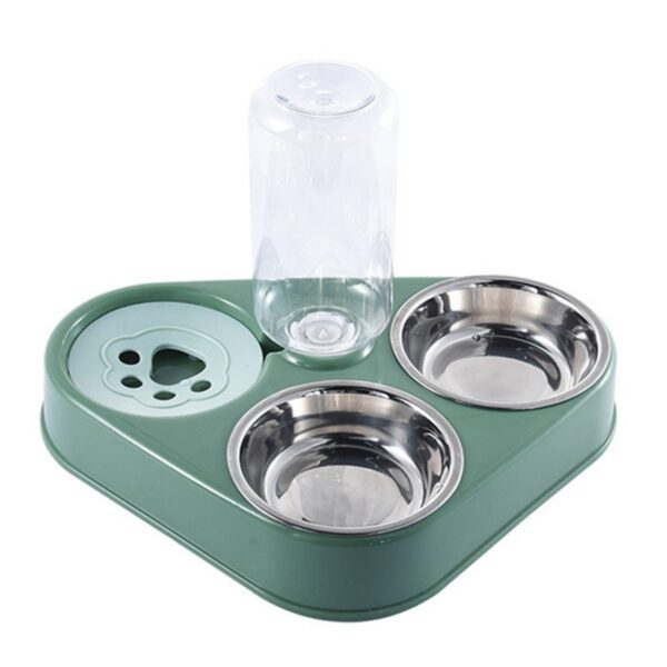 500ML Dog Bowl Cat Feeder Bowl With Dog Water Bottle Automatic Drinking Pet Bowl Cat Food Bowl Pet Stainless Steel Double 3 Bowl - Image 4