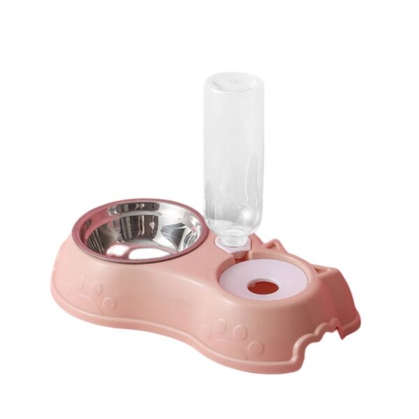 500ML Dog Bowl Cat Feeder Bowl With Dog Water Bottle Automatic Drinking Pet Bowl Cat Food Bowl Pet Stainless Steel Double 3 Bowl - Image 9