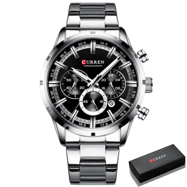 CURREN Men Watch Top Brand Luxury Sports Quartz Mens Watches Full Steel Waterproof Chronograph Wristwatch Men Relogio Masculino - Image 9