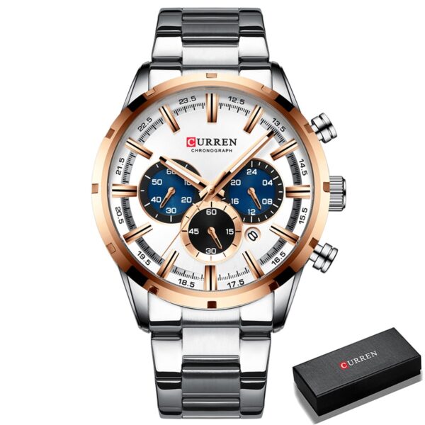 CURREN Men Watch Top Brand Luxury Sports Quartz Mens Watches Full Steel Waterproof Chronograph Wristwatch Men Relogio Masculino - Image 6