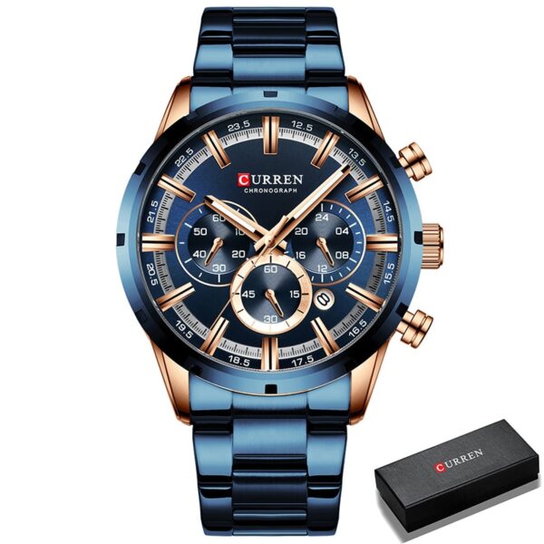 CURREN Men Watch Top Brand Luxury Sports Quartz Mens Watches Full Steel Waterproof Chronograph Wristwatch Men Relogio Masculino - Image 12