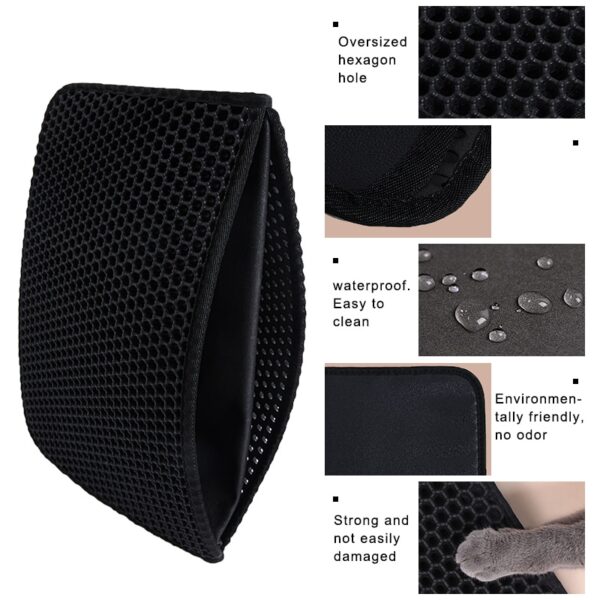 Pet Cat Litter Mat Waterproof EVA Double Layer Cat Litter Trapping Pet Litter Box Mat Clean Pad Products For Cats Accessories - Image 2