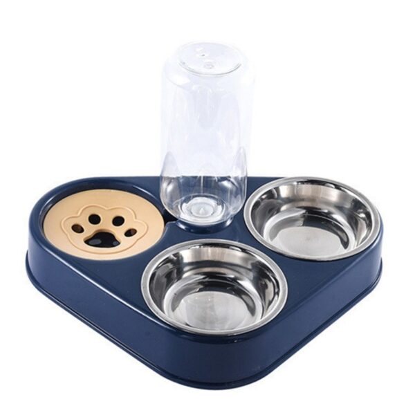 500ML Dog Bowl Cat Feeder Bowl With Dog Water Bottle Automatic Drinking Pet Bowl Cat Food Bowl Pet Stainless Steel Double 3 Bowl - Image 10