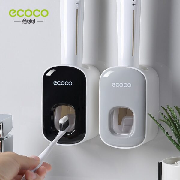 ECOCO Automatic Toothpaste Dispenser Wall Mount Bathroom Bathroom Accessories Waterproof Toothpaste Squeezer Toothbrush Holder - Image 8