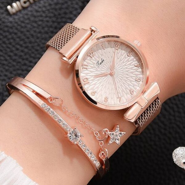 Luxury Women Bracelet Quartz Watches For Women Magnetic Watch Ladies Sports Dress Pink Dial Wrist Watch Clock Relogio Feminino - Image 4