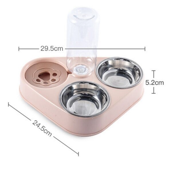 500ML Dog Bowl Cat Feeder Bowl With Dog Water Bottle Automatic Drinking Pet Bowl Cat Food Bowl Pet Stainless Steel Double 3 Bowl - Image 12