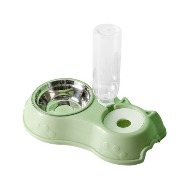 500ML Dog Bowl Cat Feeder Bowl With Dog Water Bottle Automatic Drinking Pet Bowl Cat Food Bowl Pet Stainless Steel Double 3 Bowl - Image 3