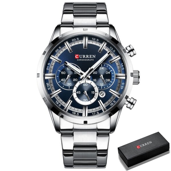 CURREN Men Watch Top Brand Luxury Sports Quartz Mens Watches Full Steel Waterproof Chronograph Wristwatch Men Relogio Masculino - Image 11