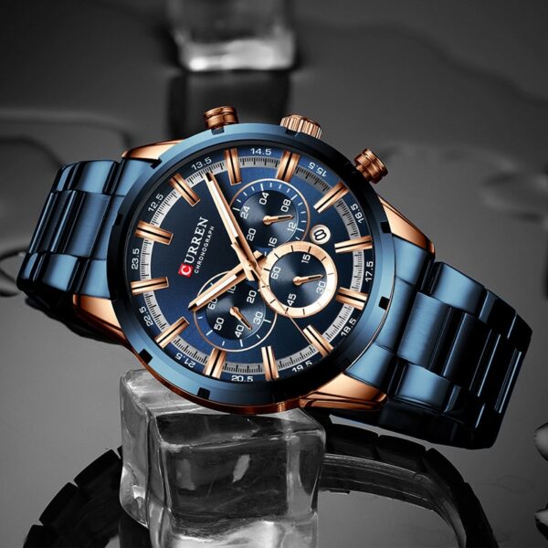 CURREN Men Watch Top Brand Luxury Sports Quartz Mens Watches Full Steel Waterproof Chronograph Wristwatch Men Relogio Masculino - Image 8