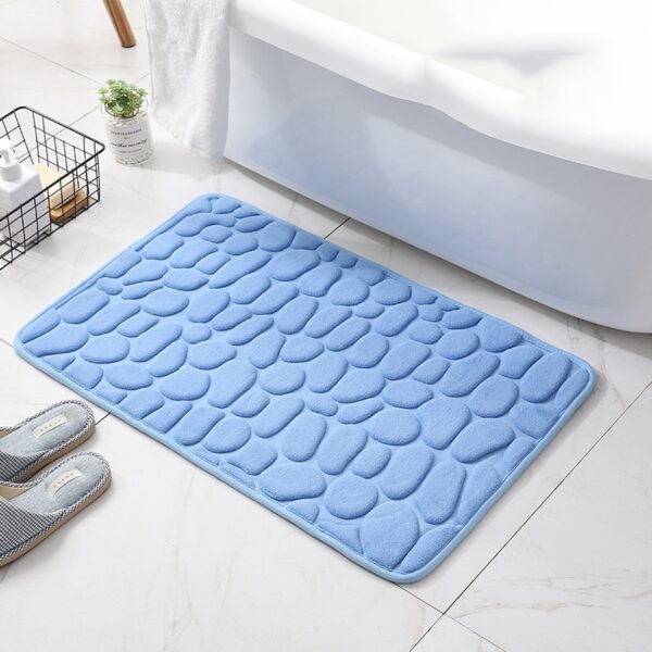 Cobblestone Embossed Bathroom Bath Mat Non-slip Carpets In Wash Basin Bathtub Side Floor Rug Shower Room Doormat Memory Foam Pad - Image 11
